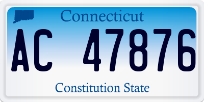 CT license plate AC47876