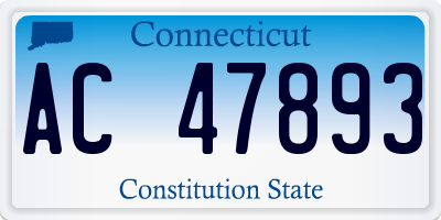 CT license plate AC47893