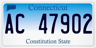 CT license plate AC47902