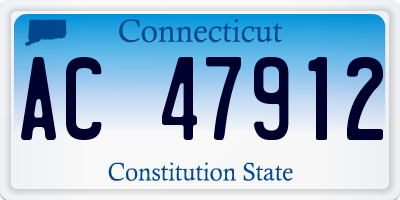 CT license plate AC47912