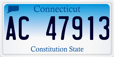 CT license plate AC47913