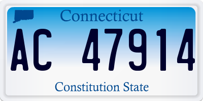 CT license plate AC47914