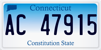 CT license plate AC47915