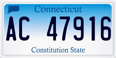 CT license plate AC47916