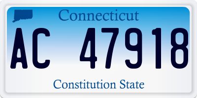 CT license plate AC47918