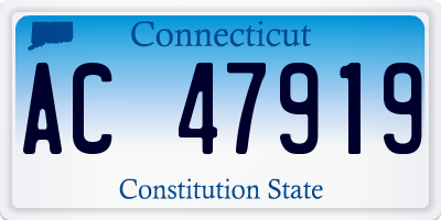 CT license plate AC47919