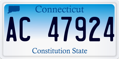 CT license plate AC47924