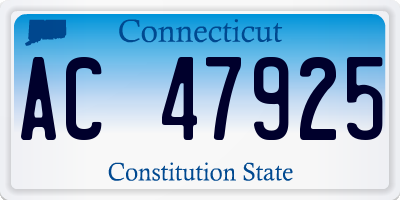 CT license plate AC47925