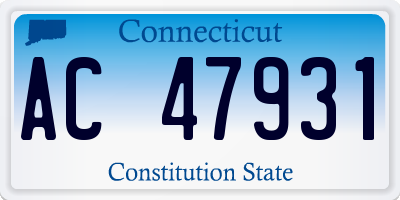 CT license plate AC47931