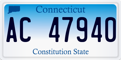 CT license plate AC47940