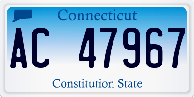 CT license plate AC47967