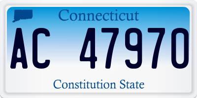 CT license plate AC47970