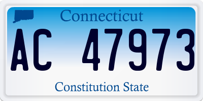 CT license plate AC47973