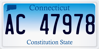 CT license plate AC47978