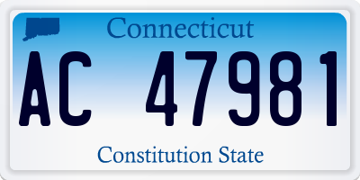 CT license plate AC47981