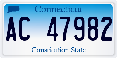 CT license plate AC47982