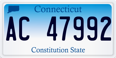 CT license plate AC47992