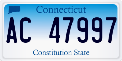 CT license plate AC47997