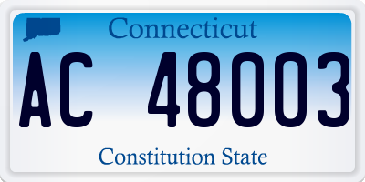 CT license plate AC48003