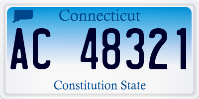 CT license plate AC48321
