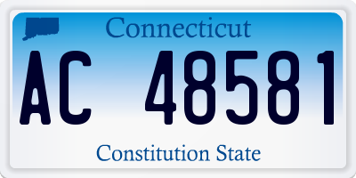 CT license plate AC48581