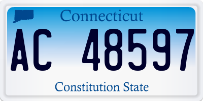 CT license plate AC48597