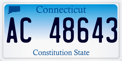 CT license plate AC48643