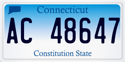 CT license plate AC48647