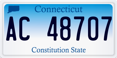 CT license plate AC48707