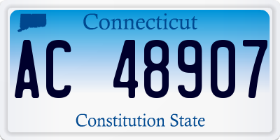 CT license plate AC48907