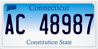 CT license plate AC48987