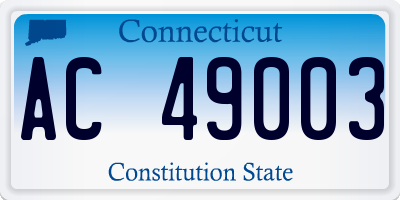 CT license plate AC49003