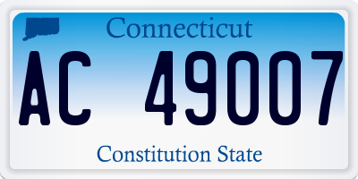 CT license plate AC49007