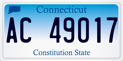 CT license plate AC49017