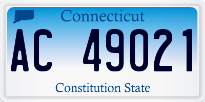 CT license plate AC49021