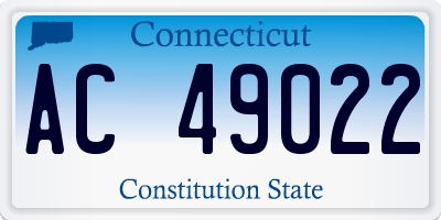 CT license plate AC49022