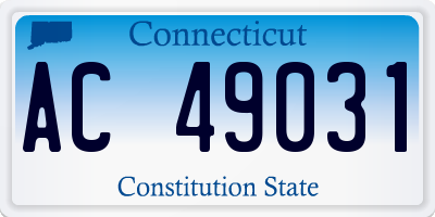 CT license plate AC49031