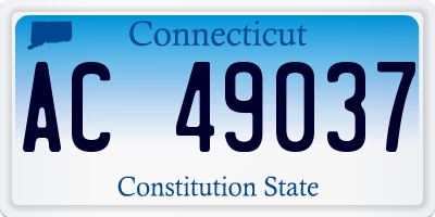 CT license plate AC49037