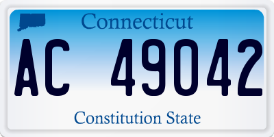 CT license plate AC49042