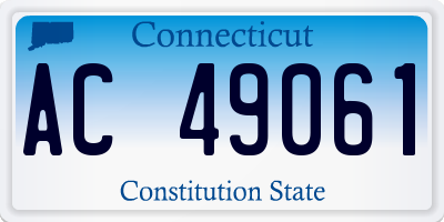 CT license plate AC49061