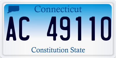 CT license plate AC49110