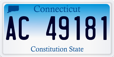 CT license plate AC49181