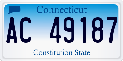 CT license plate AC49187