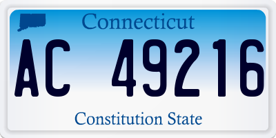 CT license plate AC49216