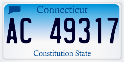 CT license plate AC49317