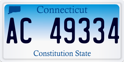 CT license plate AC49334