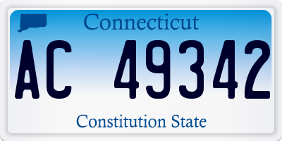 CT license plate AC49342