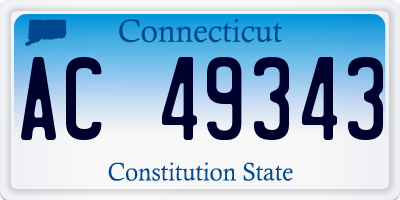CT license plate AC49343