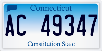 CT license plate AC49347