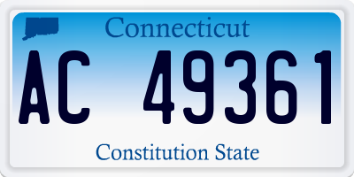 CT license plate AC49361